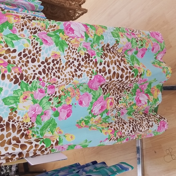 Gottex Lifestyle Dress Seafoam Jungle Rose UPF50+ Block UVA Mock Neck Sleeveles - Picture 5 of 7